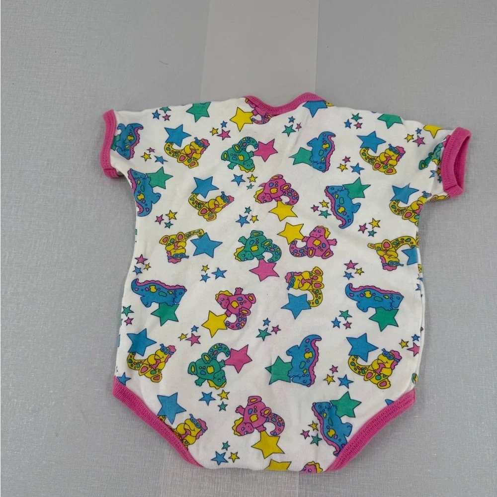 Vintage Basic Editions Baby Bodysuit Snap Closure Colorful Print 12 Months